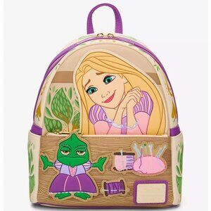 Loungefly Disney Tangled Mini Backpack Rapunzel Pascal Dress Bag New